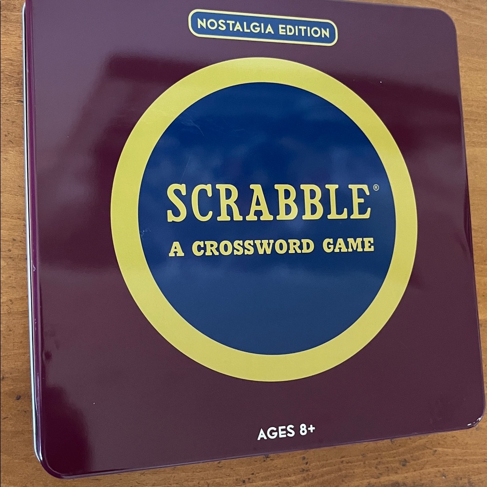 Scrabble Nostalgia Edition Board Game Tin Box Complete.